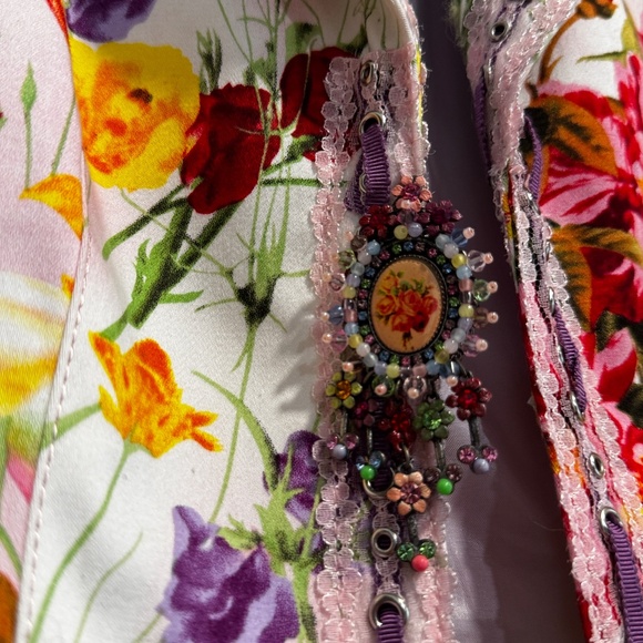 Alberto Makali Floral Embellished Blazer Size 6 - Picture 4 of 8